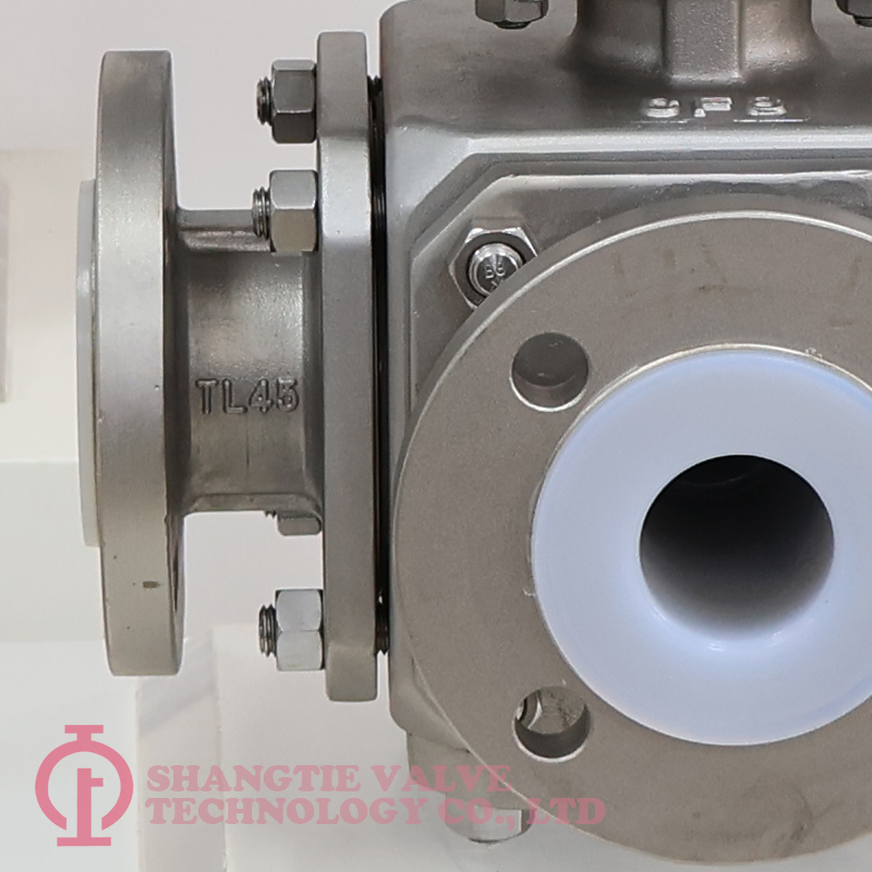 Pneumatic Fluorine Lined Three Way Ball Valve detail 5