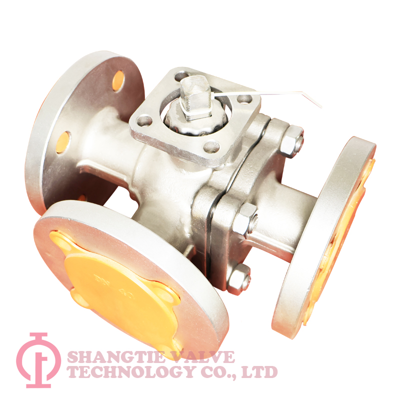 API Standard Manual Stainless Steel Flanged 3 Way Ball Valve detail 2