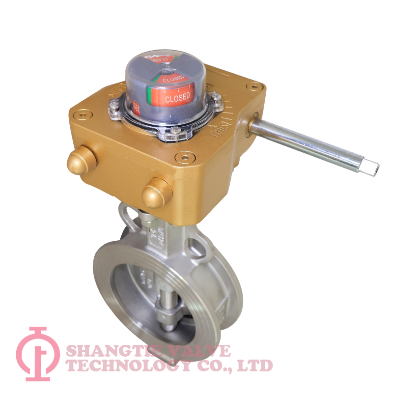 API 609 Wafer Type Stainless Steel Metal Sealed Triple Offset Butterfly Valve detail 1