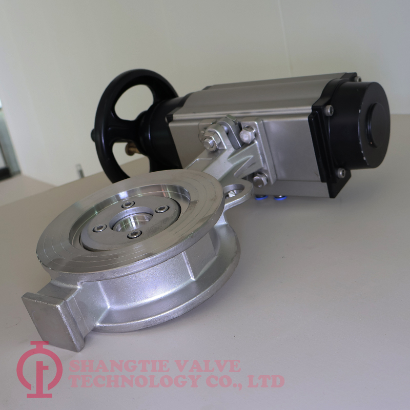 API 609 Wafer Type Stainless Steel Metal Sealed Triple Offset Butterfly Valve detail 3